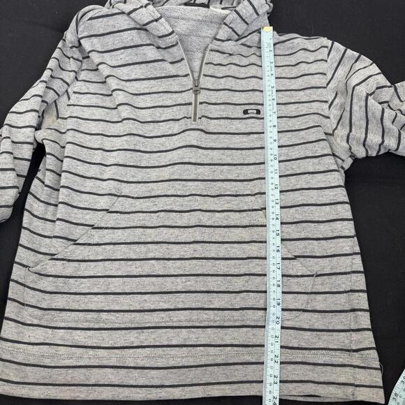 Y2K Oakley Quarter zip Hoodie Men size M Striped Skate 2000s Fleece Relax Gray - Picture 10 of 10